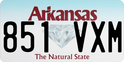 AR license plate 851VXM