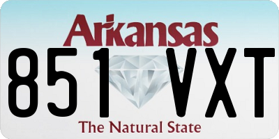 AR license plate 851VXT