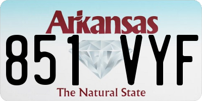 AR license plate 851VYF