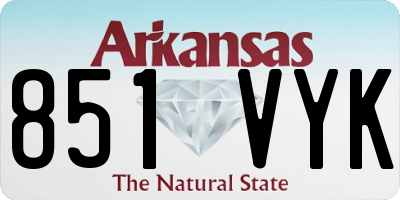 AR license plate 851VYK