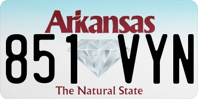 AR license plate 851VYN