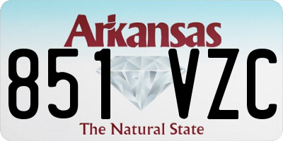 AR license plate 851VZC