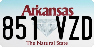 AR license plate 851VZD