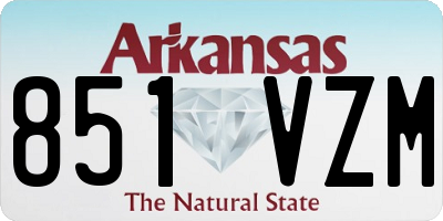 AR license plate 851VZM
