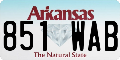 AR license plate 851WAB