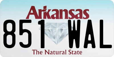 AR license plate 851WAL
