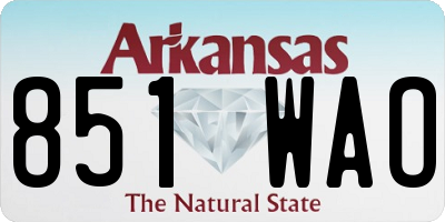 AR license plate 851WAO