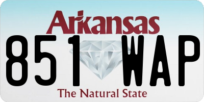 AR license plate 851WAP