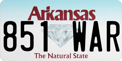 AR license plate 851WAR
