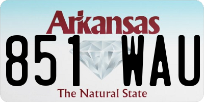 AR license plate 851WAU
