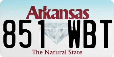 AR license plate 851WBT