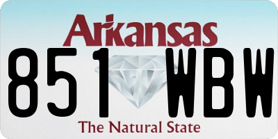 AR license plate 851WBW