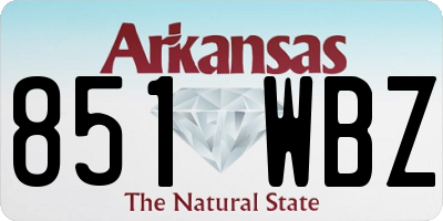 AR license plate 851WBZ