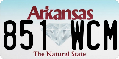 AR license plate 851WCM