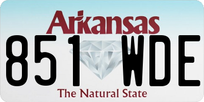 AR license plate 851WDE