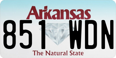 AR license plate 851WDN