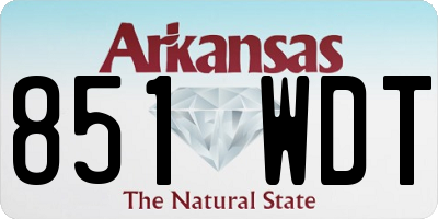 AR license plate 851WDT