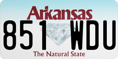 AR license plate 851WDU