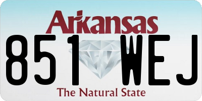 AR license plate 851WEJ