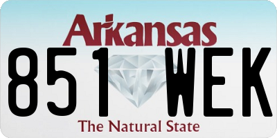 AR license plate 851WEK