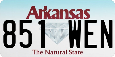 AR license plate 851WEN
