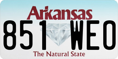 AR license plate 851WEO