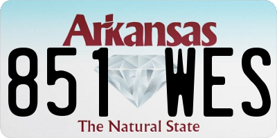 AR license plate 851WES