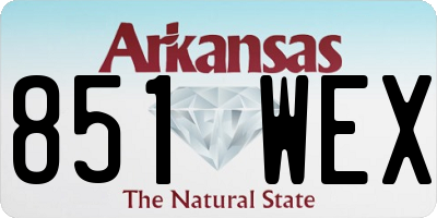 AR license plate 851WEX
