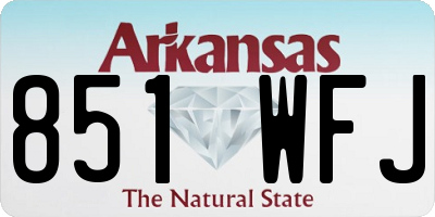 AR license plate 851WFJ