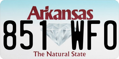 AR license plate 851WFO