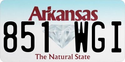 AR license plate 851WGI