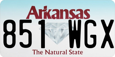 AR license plate 851WGX