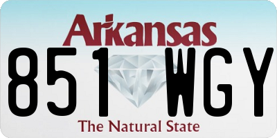 AR license plate 851WGY