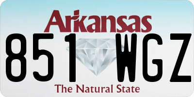 AR license plate 851WGZ