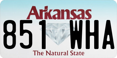 AR license plate 851WHA