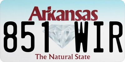 AR license plate 851WIR