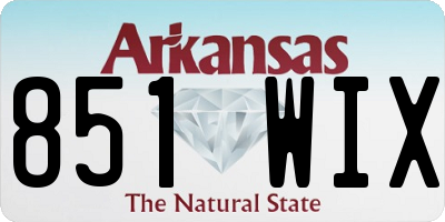 AR license plate 851WIX