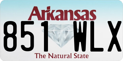 AR license plate 851WLX