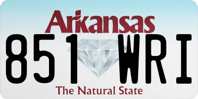 AR license plate 851WRI