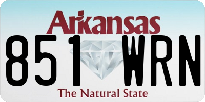 AR license plate 851WRN