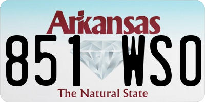 AR license plate 851WSO