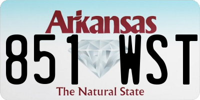 AR license plate 851WST