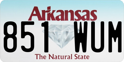 AR license plate 851WUM