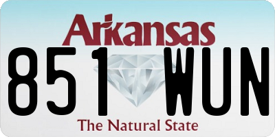 AR license plate 851WUN