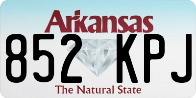 AR license plate 852KPJ