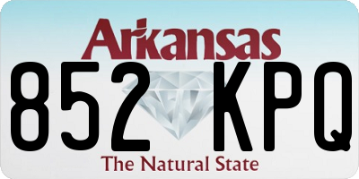 AR license plate 852KPQ