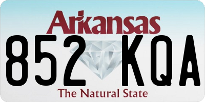 AR license plate 852KQA