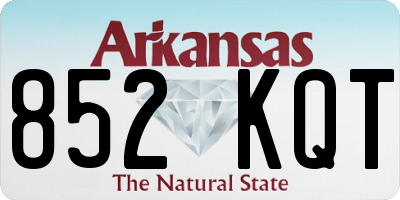 AR license plate 852KQT