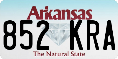 AR license plate 852KRA