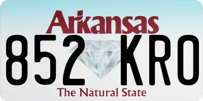 AR license plate 852KRO